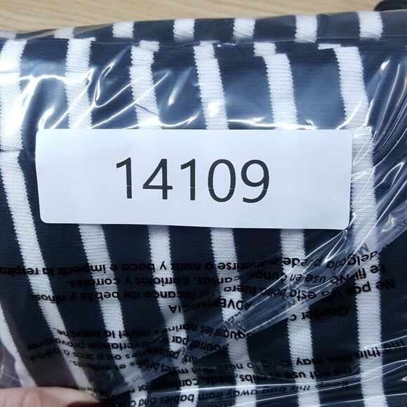 FRENCH CONNECTION Fit Flare Dress Womens Size 6 Black Stripe Cut Out Pleated - Picture 8 of 8